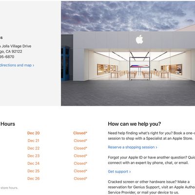 apple store closure california
