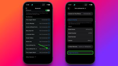 forget device in settings