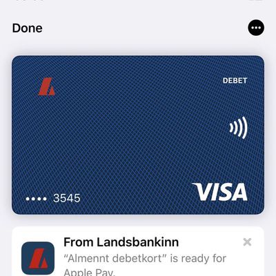 apple pay iceland bank card