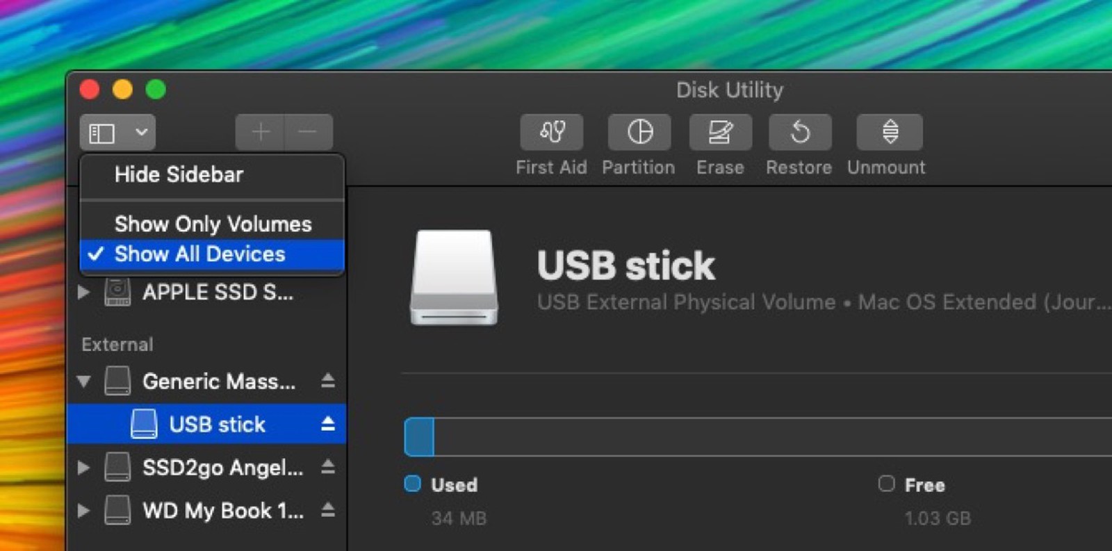 partition usb flash drive mac
