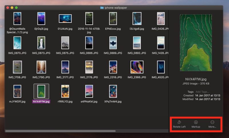 use quick actions in macos mojave image