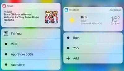 news-weather 3D Touch