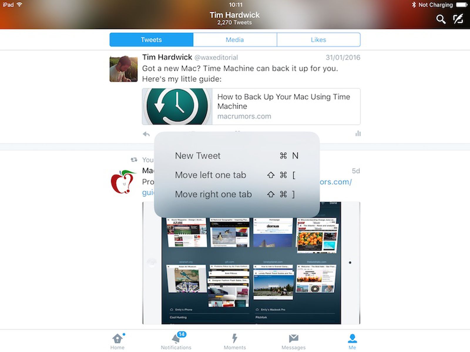 Twitter for iOS Gets Shortcut Keys for Smart and Bluetooth Keyboards