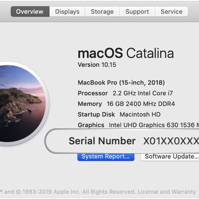 macos catalina serial number