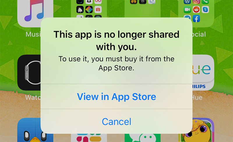 iOS Bug Preventing Some Apps From Opening With 'This App is No Longer Shared' Message