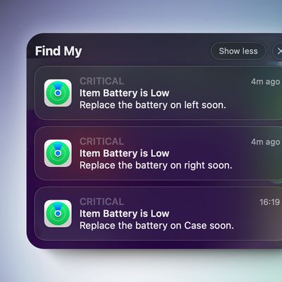 Find My Low Battery Notifications Feature