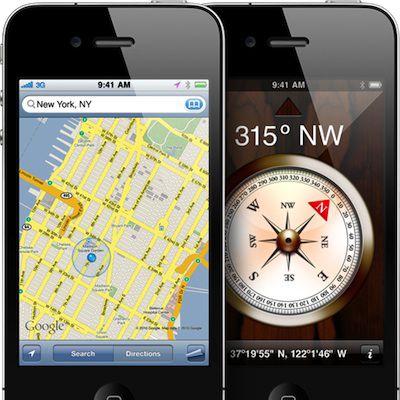 iphone 4 maps compass