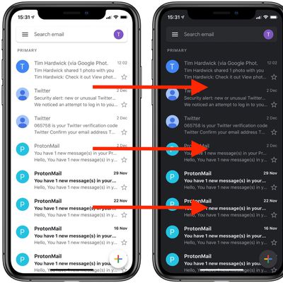 gmail app dark mode