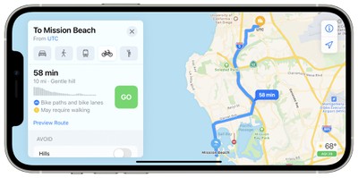 san diego apple maps cycling directions