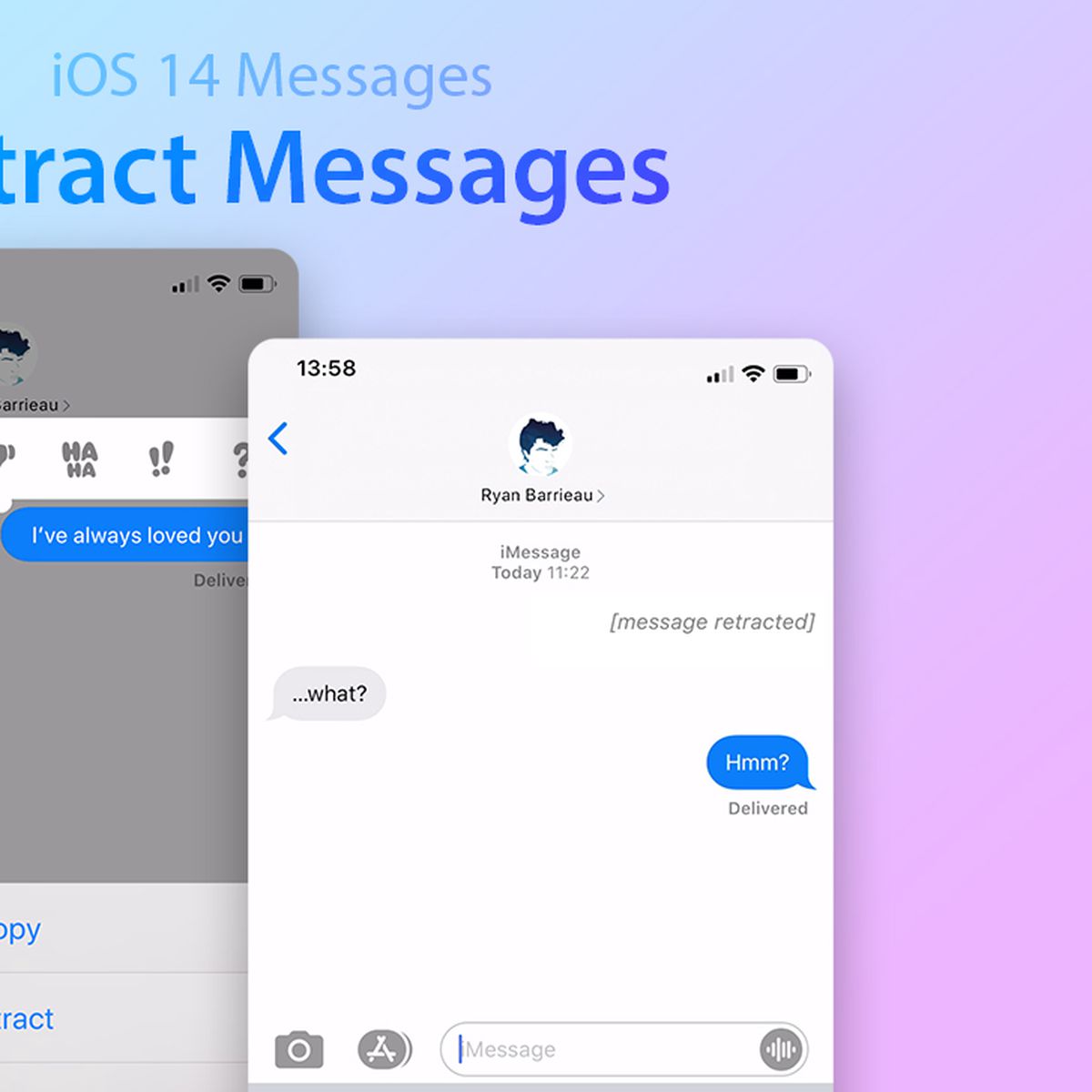 Ios 14 Leaked Feature Retracting Sent Imessages Macrumors