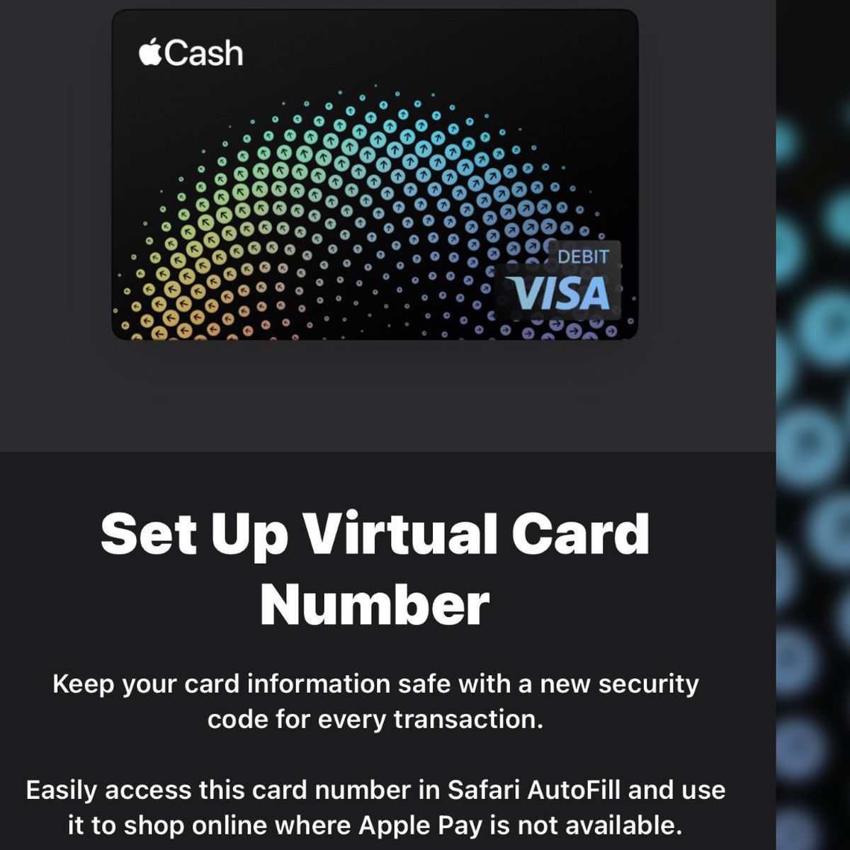  Apple Cash users in beta testing for iOS 17.4 can generate virtual card numbers. - MacRumors (Picture 4)
