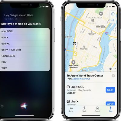 uber apple maps siri