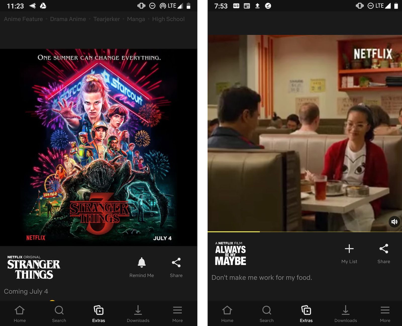 Netflix Testing 'Extras' Tab in Mobile App With Feed of Photos and