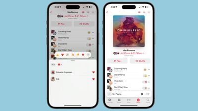 ویژگی مشترک Apple Music Playlist iOS 17.3 شامل واکنش‌های Emoji متحرک است
