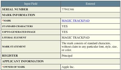 100047 apple magic trackpad