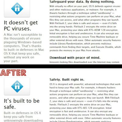 os x security marketing comparison