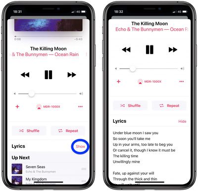 how to view song lyrics in apple music 2