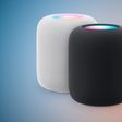 HomePod 2 White and Midnight Feature Blue Orange