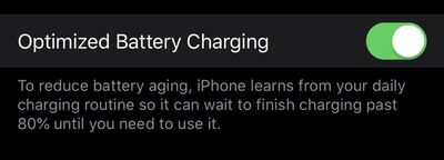 iOS 13 Optimize Battery