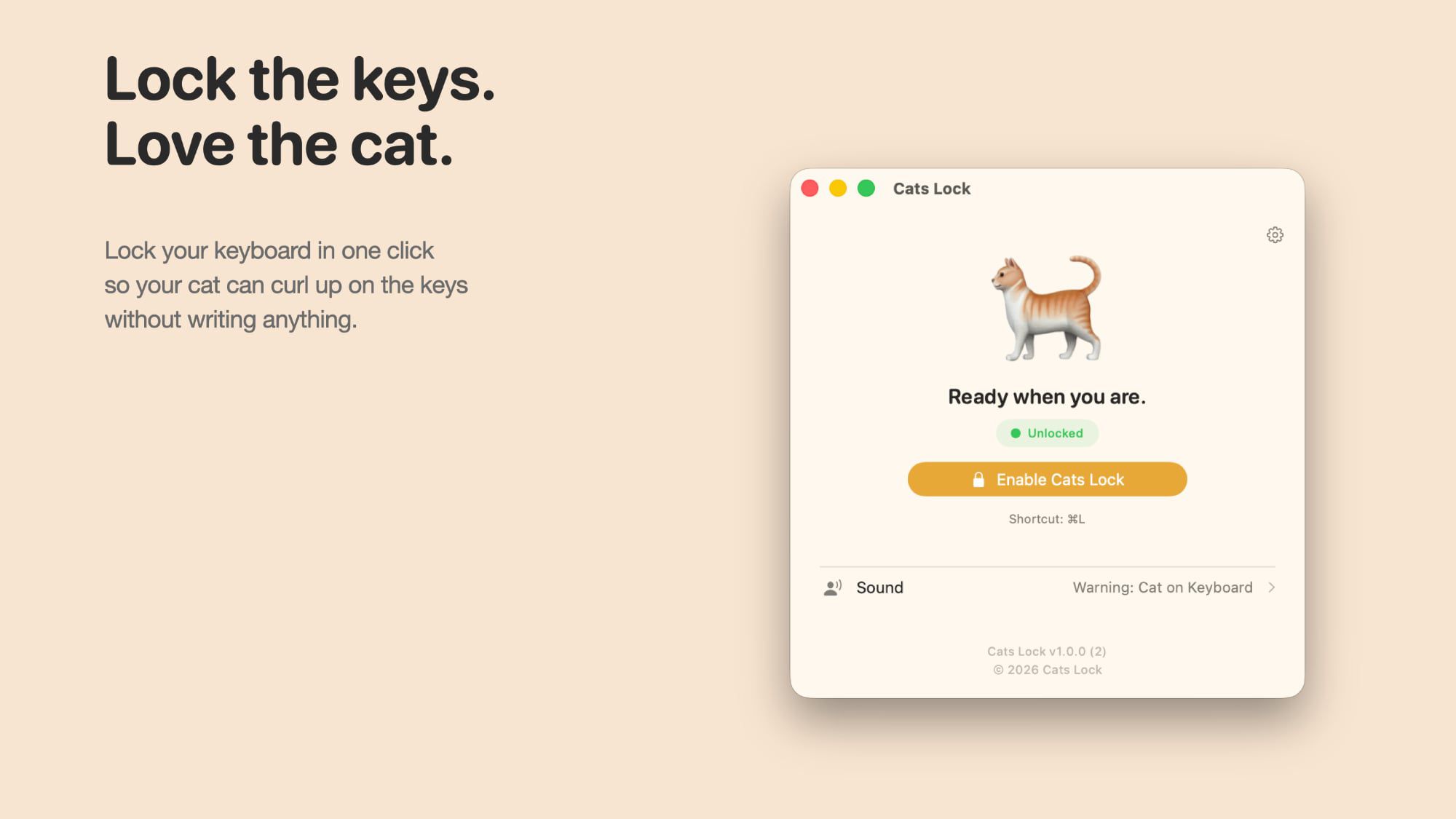 Cats Lock for Mac Stops Your Cat From Causing Keyboard Havoc