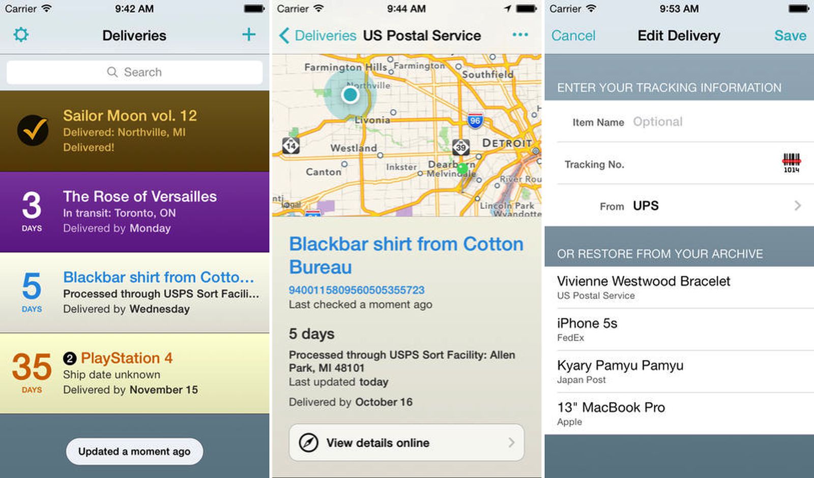Delivery Status Touch Updated for iOS 7 with Background Notifications ...