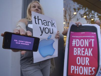 Apple privacy protestors