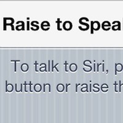 siri raise to speak