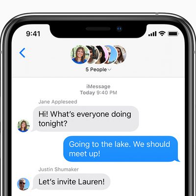 ios13 iphone xs messages group message social card