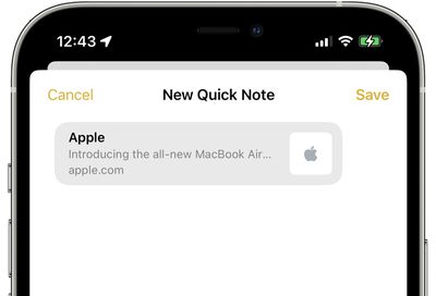 ios 16 quick note - حتی نکات بیشتر iOS 16: اعلان‌های شارژ باتری، نمادهای جدید AirPods، تنظیمات iCloud تازه‌سازی شده و موارد دیگر