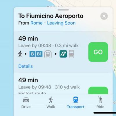 rome apple maps transit
