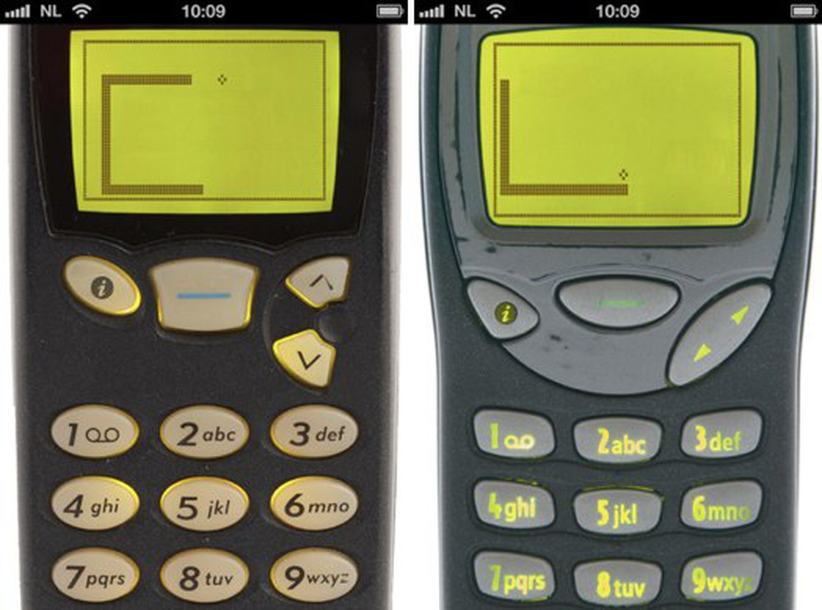 A person plays the classic mobile game Snake as the new Nokia 3310