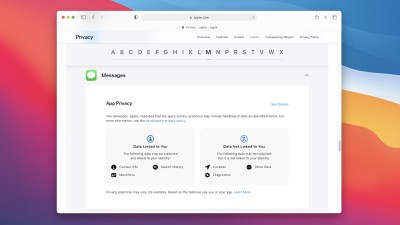 Apple Launches All-in-One Web Page With Privacy Labels for Its Own Apps