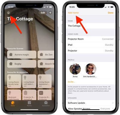 how to add a second home apple homekit