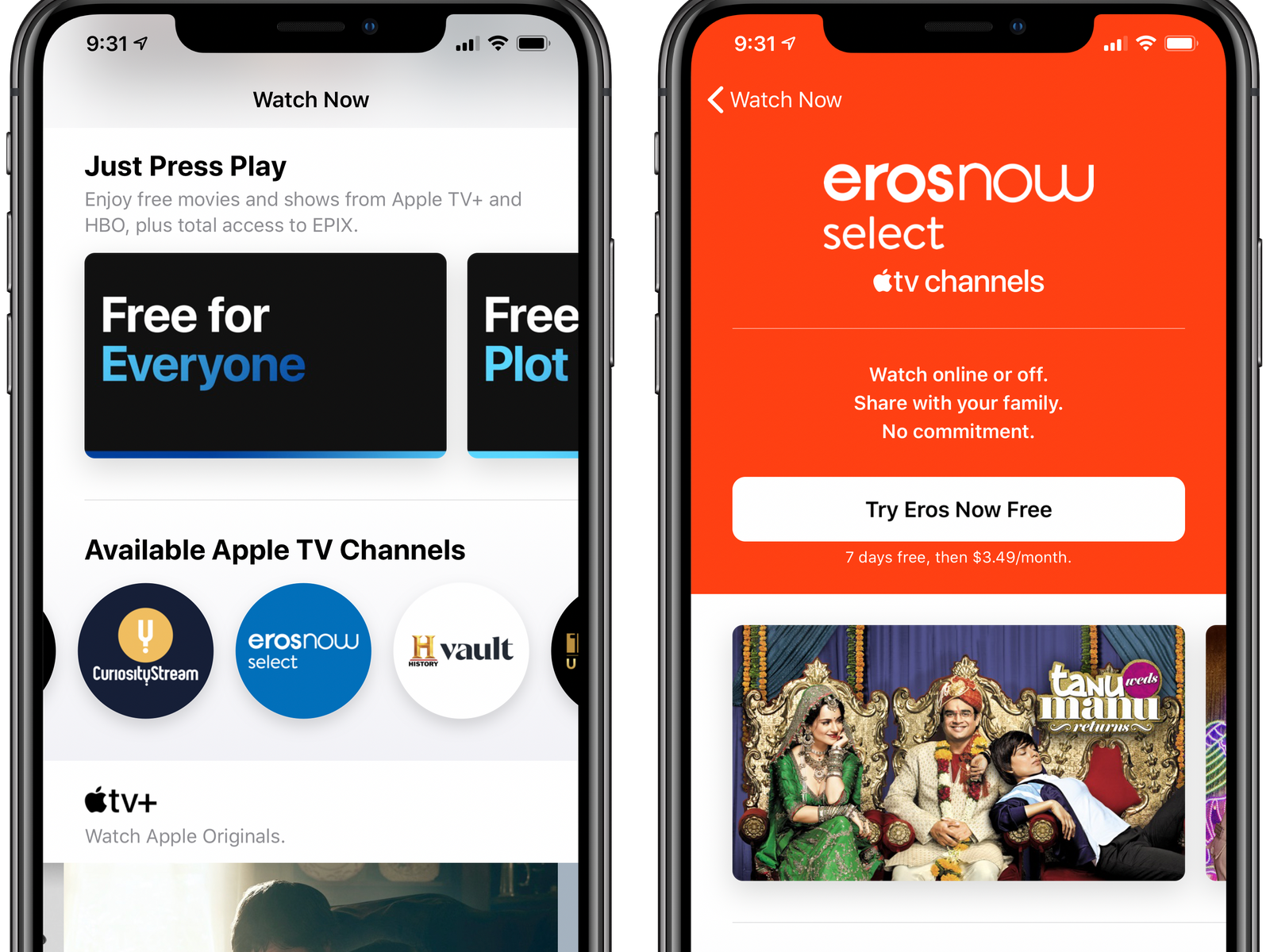 Indian Xhd - Apple TV Channels Gains India's 'Eros Now Select' Streaming Service Filled  With Bollywood Movies and Original TV Shows - MacRumors