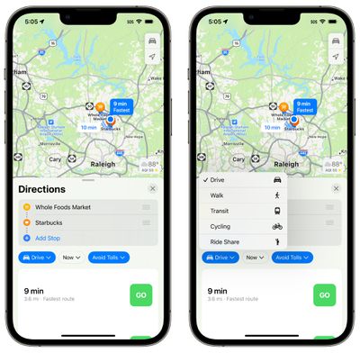 interfaz de mapas ios 16