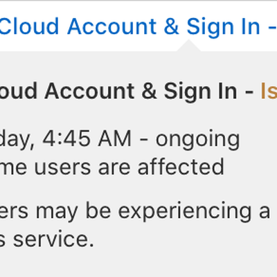 icloud sign in issue