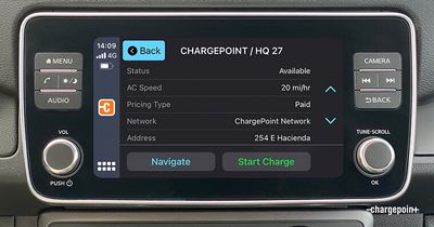 carplay chargepoint app view