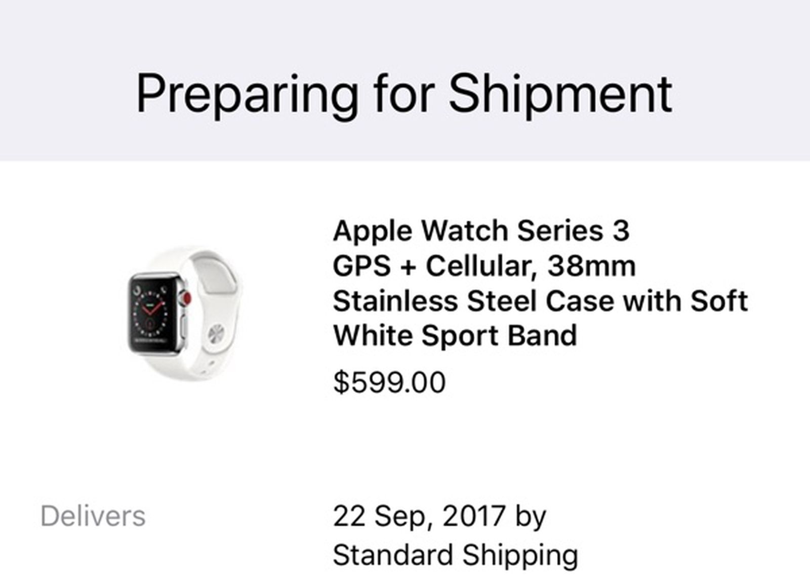 iPhone 8 and Apple Watch Series 3 Orders Now 'Preparing for Shipment