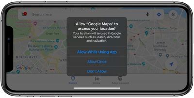 location tracking popup ios 13