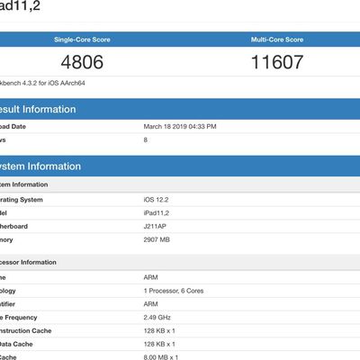 newipadgeekbenchscore