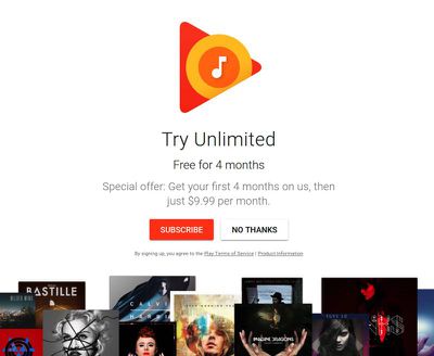 Google Play Music trial