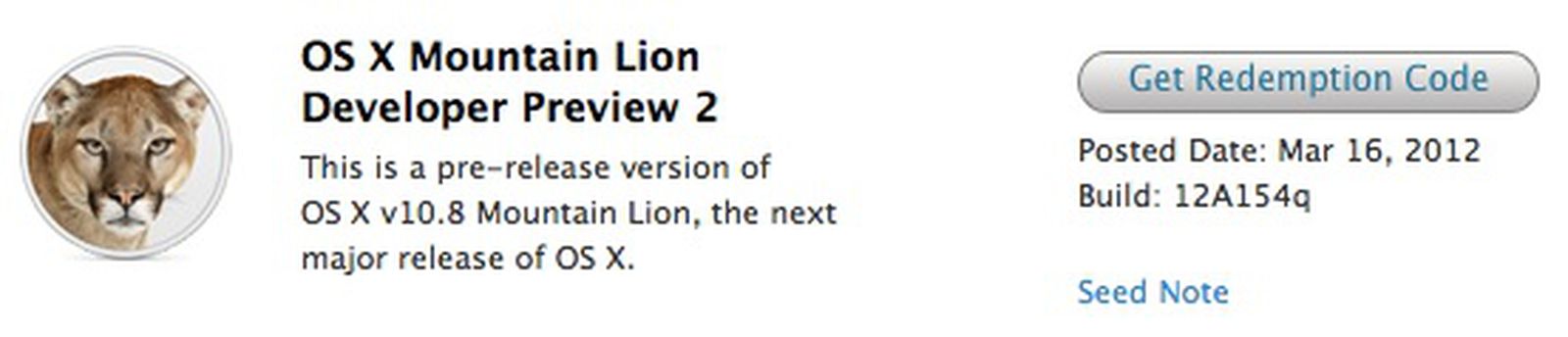 OS X 10.8 Mountain Lion Developer Preview 2 Seeded to Developers ...