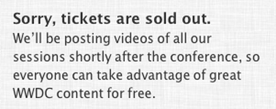 wwdc 2012 sold out