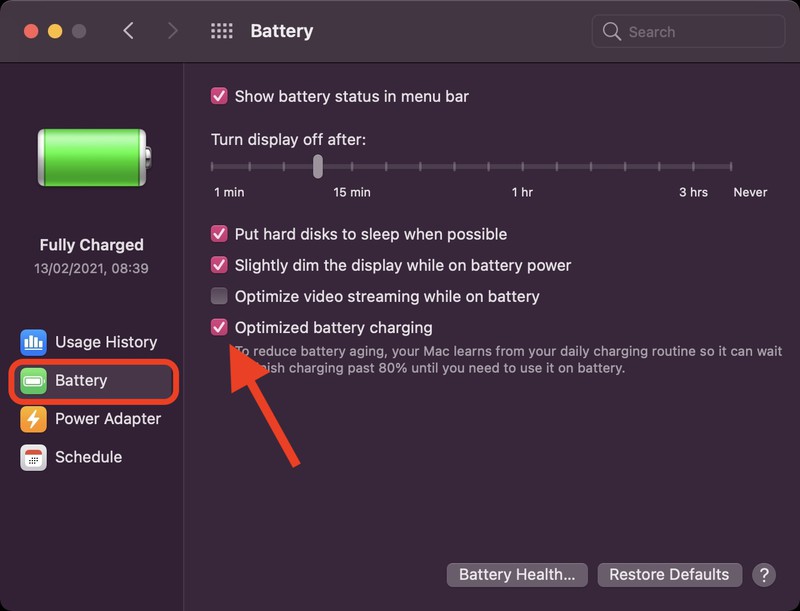 How to Turn Off Optimized Battery Charging in macOS - MacRumors
