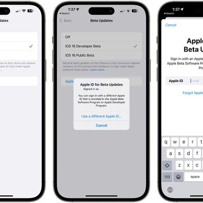 separate apple id beta updates