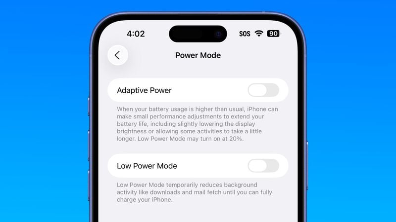 Το iOS 26 αποκτά νέα επιλογή «Adaptive Power» για παράταση της διάρκειας ζωής της μπαταρίας Το iOS 26 αποκτά νέα επιλογή «Adaptive Power» για παράταση της διάρκειας ζωής της μπαταρίας
