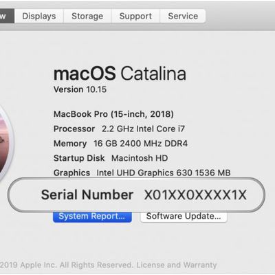 macos catalina serial number