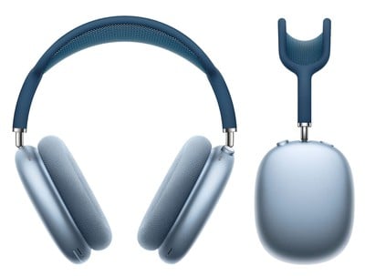 airpods ماكس باللون الأزرق