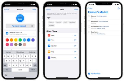 ios 15 reminders smart lists