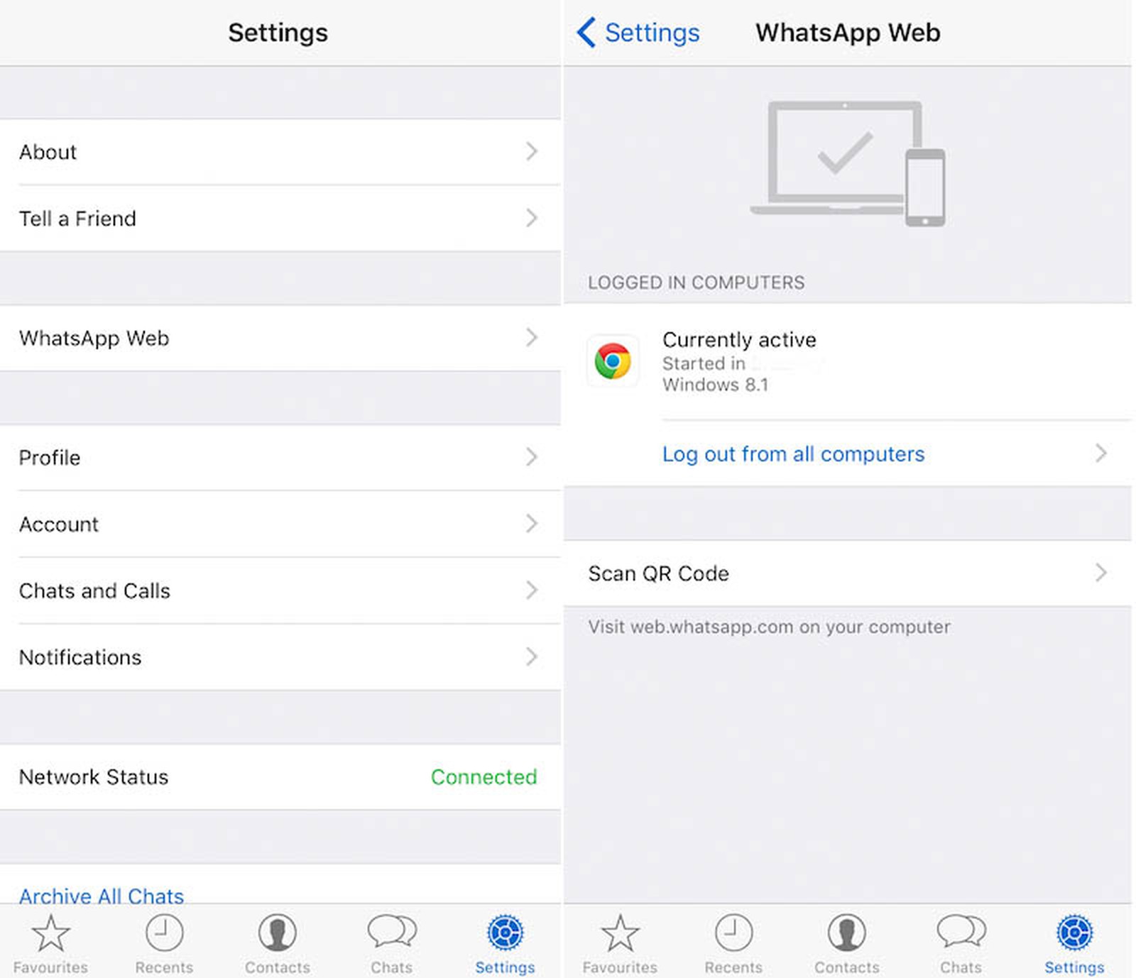 how to open whatsapp web on iphone